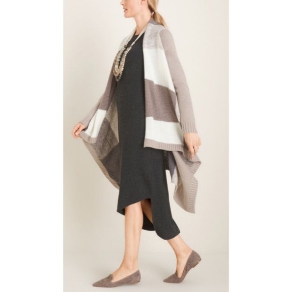 Chico's Drape-Front Colorblock Cardigan - Picture 3 of 10